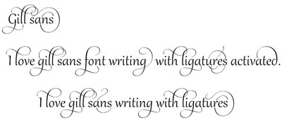 Another Example of Ligatures in Microsoft Word 2010