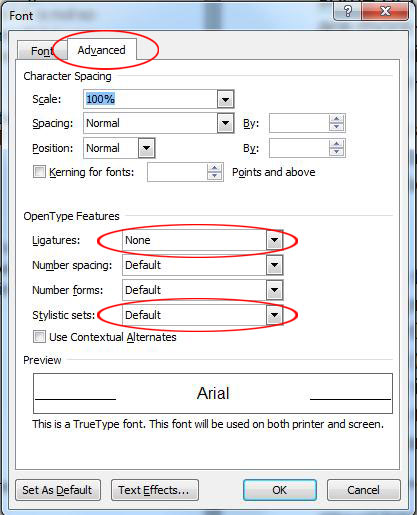 Font Dialog Box Advanced Settings in Microsoft Word 2010 Font Dialog Box Advanced Settings in Microsoft Word 2010